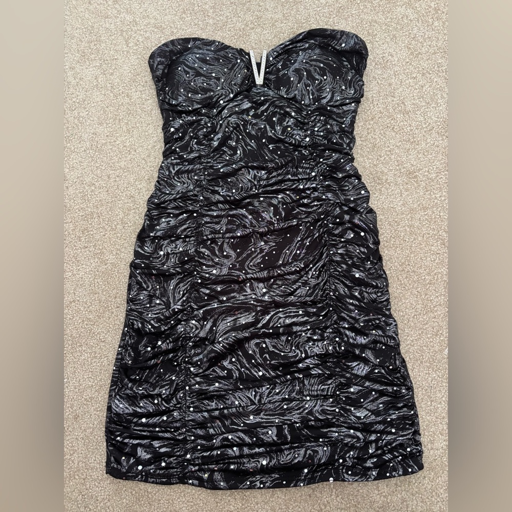 Taboo Black and Silver Mini Dress